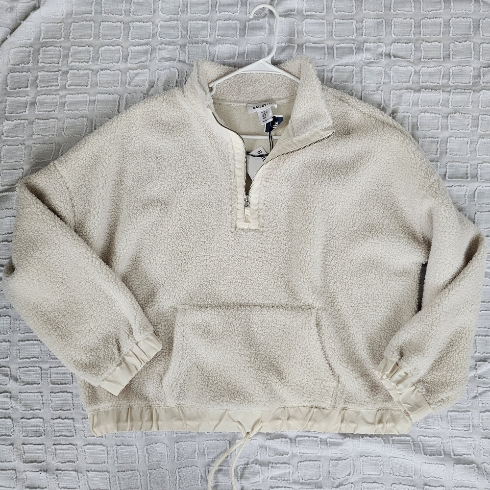 Nwt Bailey 44 Cream Colored Sherpa Quarter Zip Jacket